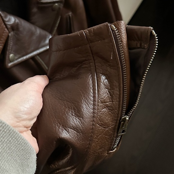 Men’s Schott Brown Leather Jacket 519 Size M - Picture 7 of 16